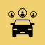 Carpooling concept with people icons