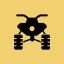 Off-road vehicle symbol on yellow