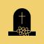 Tombstone with cross and flowers icon