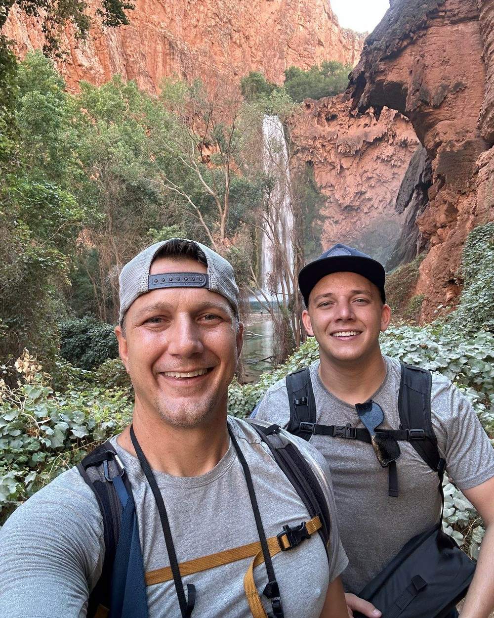 AJ Hall hiking at Havasupai, Arizona, with his family